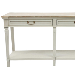 Acacia Home Cream 2 Drawer Single Shelf Console Table - thumbnail 3