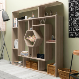 Decorotika Labrina Cordoba 8 Tier Hexagonal Geometric Bookcase