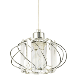Happy Homewares Chrome Frame Pendant Shade with Clear Acrylic Rectangular Prims