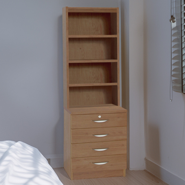 R White Cabinets Brown 4 Drawer 4 Shelf Chest of Drawers with Hutch - image 1