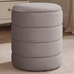 GFW Klara Grey Velvet Storage Stool
