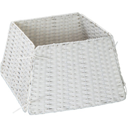 Samuel Alexander 47cm White Foldable Faux Rattan Christmas Tree Skirt