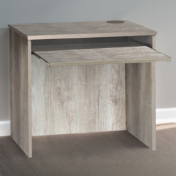 R White Cabinets Grey Home Office Desk with Keyboard Tray