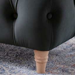 Midnight Blue Velvet Footstool - thumbnail 4