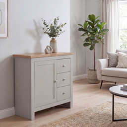 Vida Designs Arlington Single Door 3 Drawer Grey Sideboard - thumbnail 4