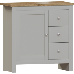Vida Designs Arlington Single Door 3 Drawer Grey Sideboard - thumbnail 2