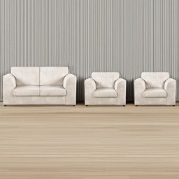 Luxor 4 Seater Cream Jumbo Cord Sofa Set with Full Back