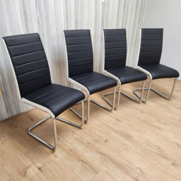 Kosy Koala Set of 4 Black Faux Leather Dining Chair with Padded Seat