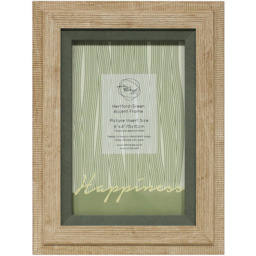 The Port. Co Gallery Hertford Green Accent Natural 6 x 4 inch Photo Frame - thumbnail 1