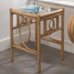 Desser Furniture Madrid Light Oak Natural Rattan Lamp Table - thumbnail 1