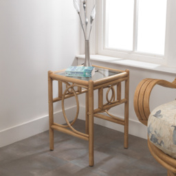Desser Furniture Madrid Light Oak Natural Rattan Lamp Table - thumbnail 3