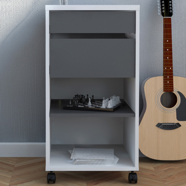 Florence Function Plus 2 Drawer White Cabinet - image 1