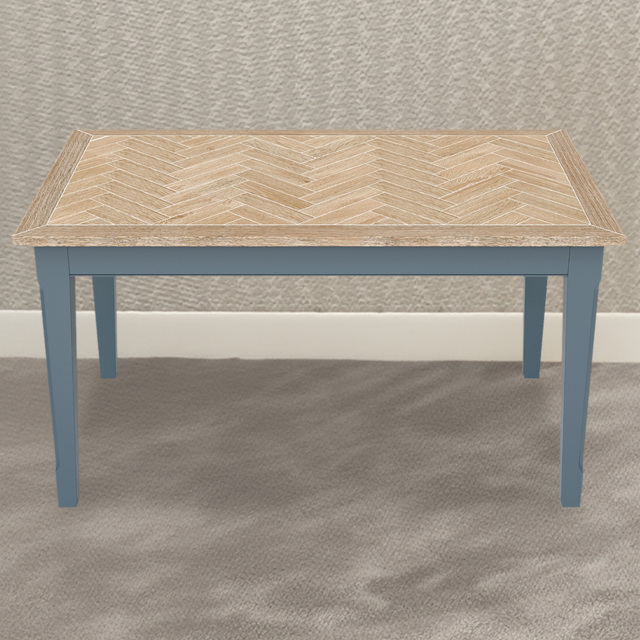 Baumhaus Signature 6 Seater Dining Table Blue and Oak - image 1