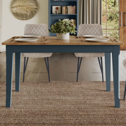 Baumhaus Signature 6 Seater Dining Table Blue and Oak - thumbnail 3