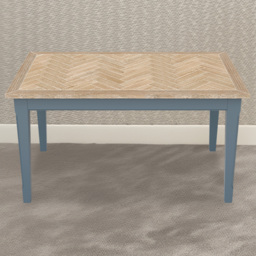 Baumhaus Signature 6 Seater Dining Table Blue and Oak - thumbnail 1