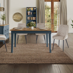 Baumhaus Signature 6 Seater Dining Table Blue and Oak - thumbnail 4
