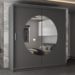 Sliding Wardrobes 4U Moon Grey 2 Door Mirrored Wardrobe - thumbnail 1