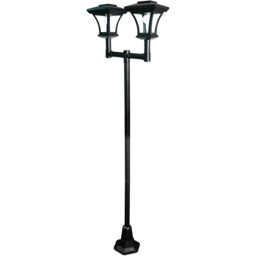 GardenKraft Bright White LED Victorian Twin Head Solar Lamp Post