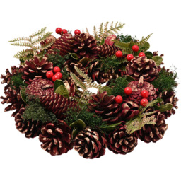 The Seasonal Gift Co Regal Tidings Plum and Gold Christmas Wreath with Pinecones and Berries 30cm - thumbnail 2