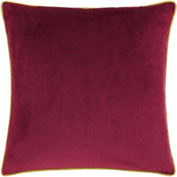 Furn Meridian Velvet Maroon and Moss Cushion 45 x 45cm - thumbnail 1