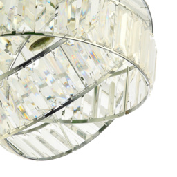 Happy Homewares Chrome 3 Ring Pendant Shade with Transparent Acrylic Prisms - thumbnail 4