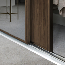 Spacepro Classic 3 Door Walnut Frame Sliding Wardrobe Kit with 2 Panel and Single Mirror 2216mm - thumbnail 3