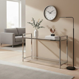 Premier Housewares Vogue Metal and Glass Console Table - thumbnail 2