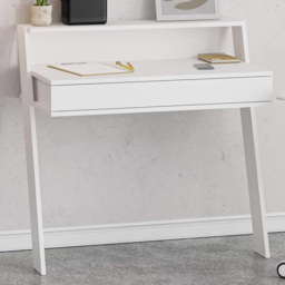 FWStyle Cowork White Single Drawer Wall Mounted Office Desk - thumbnail 1