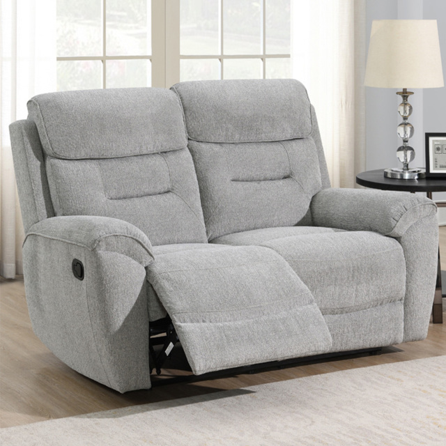 Clinton Light Grey 2 Seater Manual Recliner Sofa - image 1