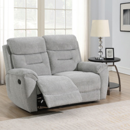 Clinton Light Grey 2 Seater Manual Recliner Sofa - thumbnail 4