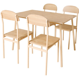 Eden Dining Table and Chair Set Natural - thumbnail 2