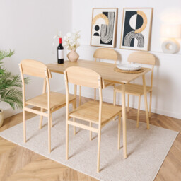 Eden Dining Table and Chair Set Natural