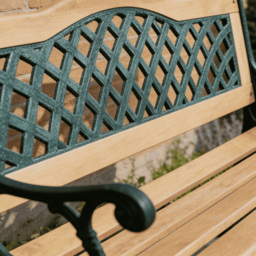 Home Source Lorien Verdigris 2 Seater Metal Wood Garden Bench - thumbnail 3