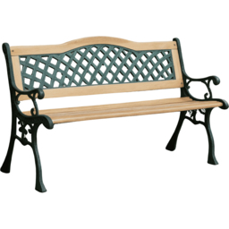 Home Source Lorien Verdigris 2 Seater Metal Wood Garden Bench - thumbnail 2