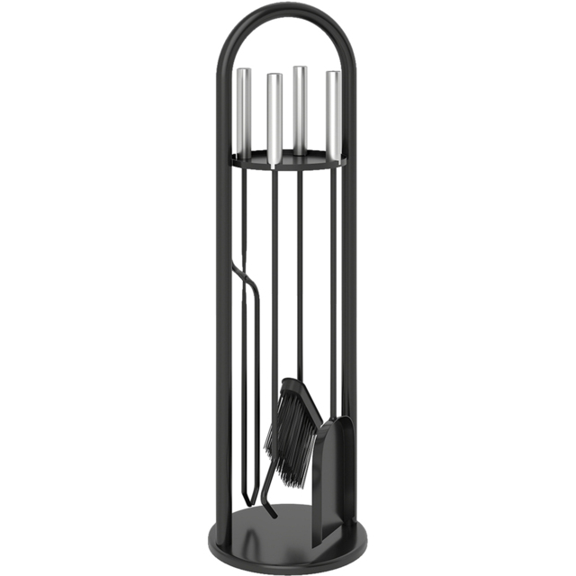 Outsunny Silver Metal Fireplace Companion Set 5 Piece - image 1