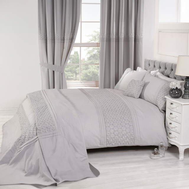 Rapport Home Everdean Double Silver Duvet Set - image 1