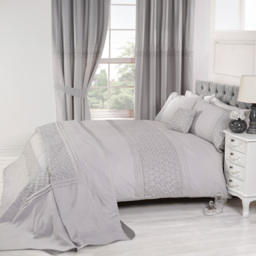 Rapport Home Everdean Double Silver Duvet Set