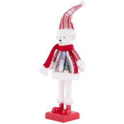 Sleigh Bells Ring LED Red and White Scene Standing Bear Christmas Decoration - thumbnail 4