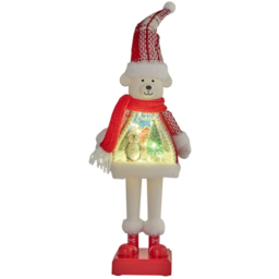 Sleigh Bells Ring LED Red and White Scene Standing Bear Christmas Decoration - thumbnail 1
