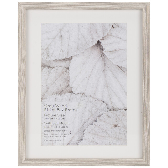 The Port. Co Gallery Grey Wood Effect A4 Box Photo Frame - image 1
