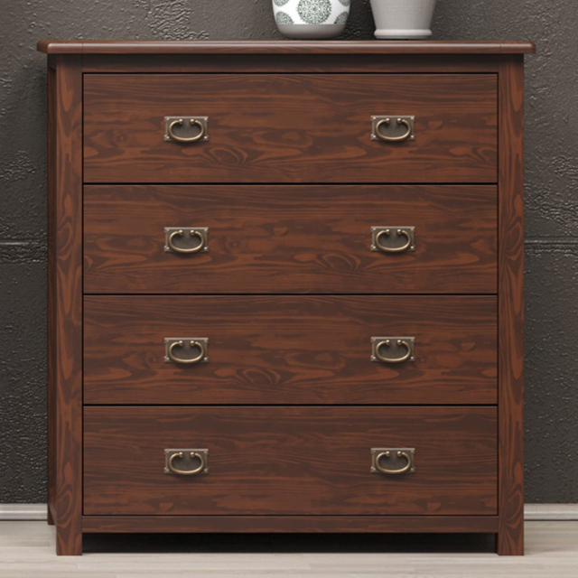 Boston 4 Drawer Dark Lacquer Chest of Drawers - image 1