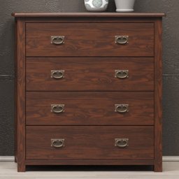 Boston 4 Drawer Dark Lacquer Chest of Drawers - thumbnail 1