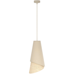 Emibig Moda Beige and Rattan E27 LED Pendant Lamp - thumbnail 1