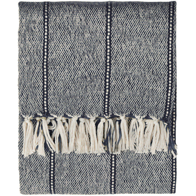 Yard Hedon Linear Stripe Blue Woven Throw 130 x 180cm - image 1