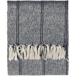 Yard Hedon Linear Stripe Blue Woven Throw 130 x 180cm