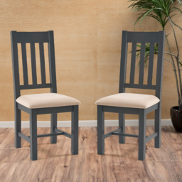 Julian Bowen Bordeaux Set of 2 Dark Grey Dining Chair