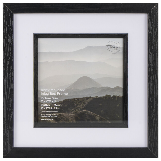 The Port. Co Gallery Black Inlay 6 x 6 inch Mounted Box Photo Frame - image 1