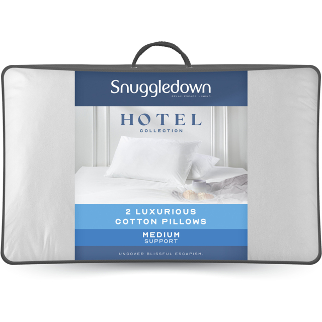 Snuggledown Luxurious Hotel Medium Support Pillow 2 Pack - image 1