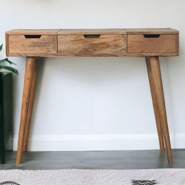 Artisan Furniture Beige 2 Drawer Solid Wood Oak Dressing Table - image 1