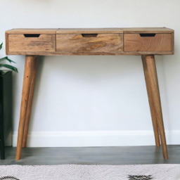 Artisan Furniture Beige 2 Drawer Solid Wood Oak Dressing Table - thumbnail 1